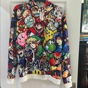 Colorful Super Smash Bros Hoodie New without tags size small adult
